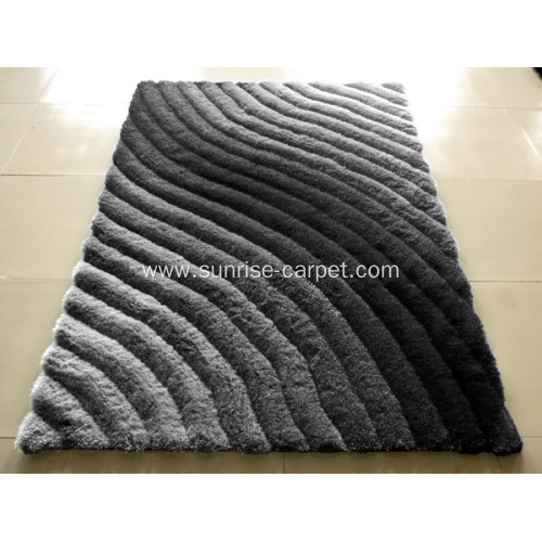 Polyester Shaggy Carpet with 3D Pattern for Home Decoration